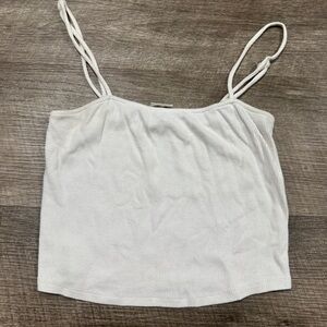 Destined White Tank Top Crop Top Size Small